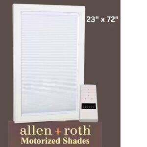 Allen + Roth Motorized Cellular Shade 23-in x 72-in WHITE Blackout